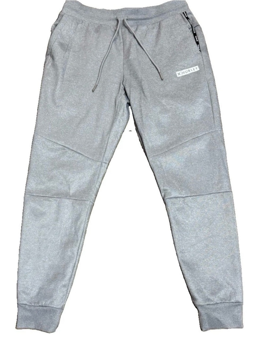 Hurley Men's Gray Jogger Pants Size M Polyester Drawstring Elastic Waist Pockets